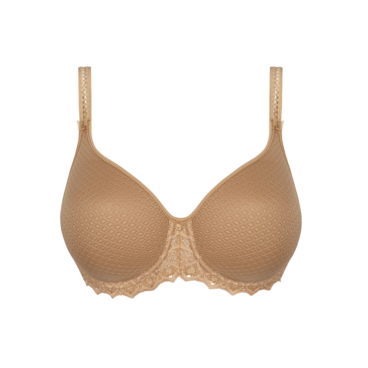 beige bra on a white background