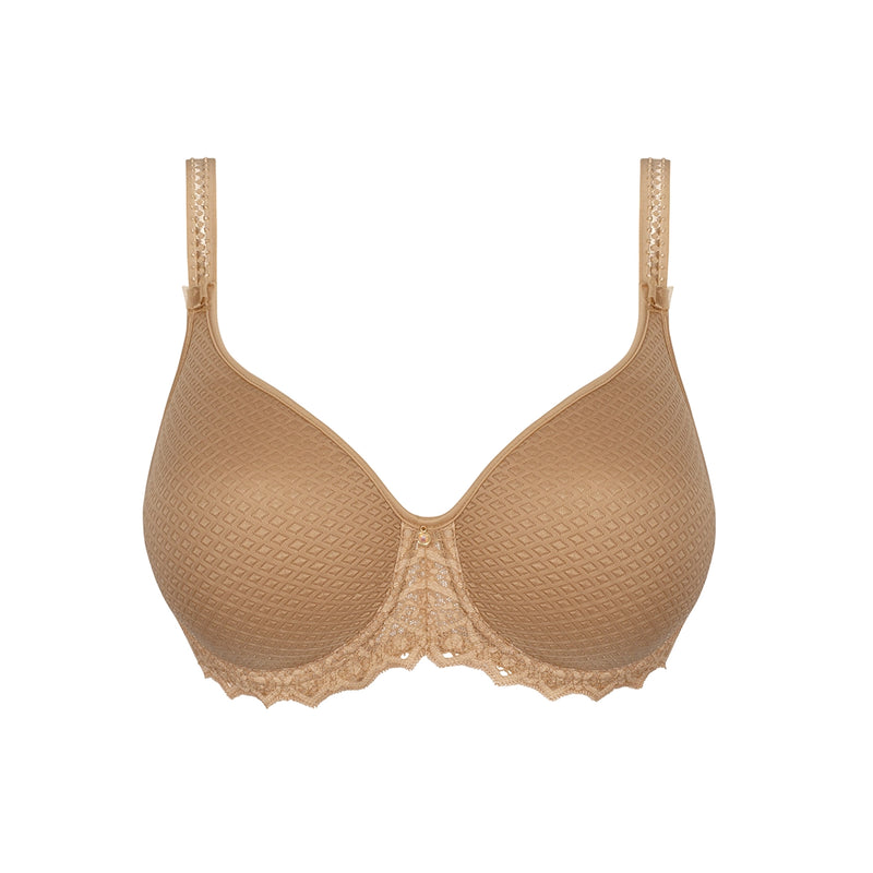 beige bra on a white background