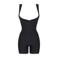 black bodysuit on a white background