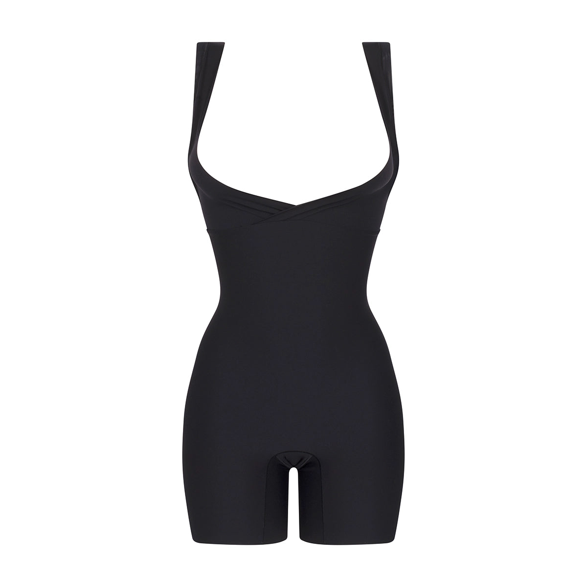 black bodysuit on a white background