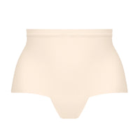 beige high-waisted underwear on a white background
