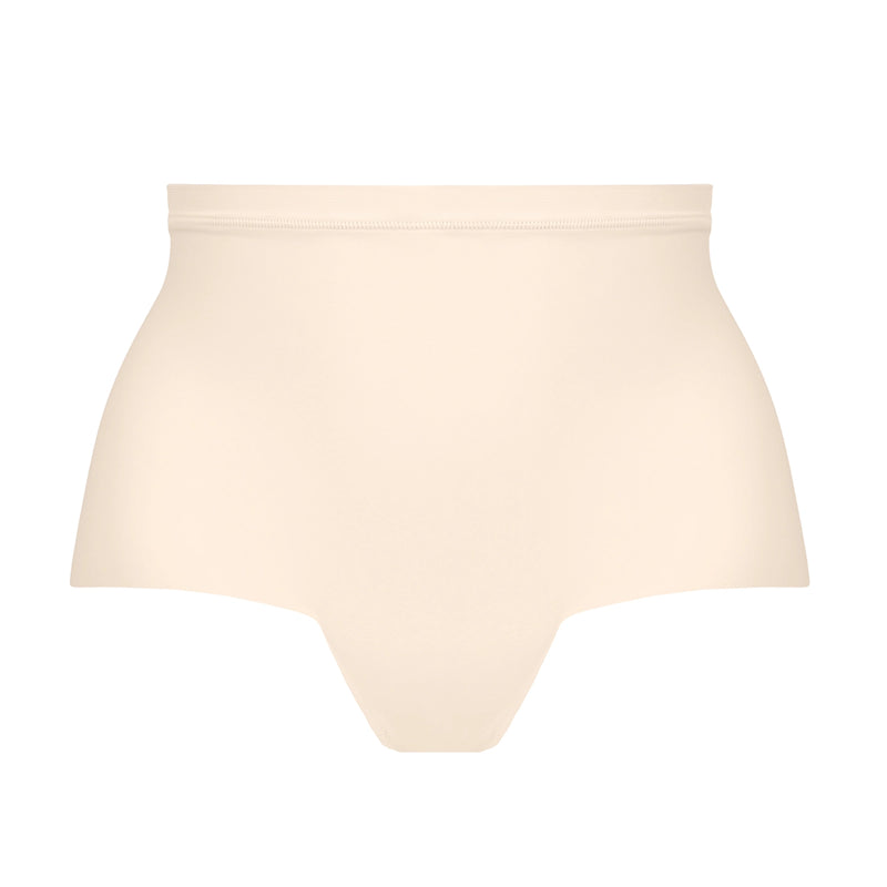 beige high-waisted underwear on a white background