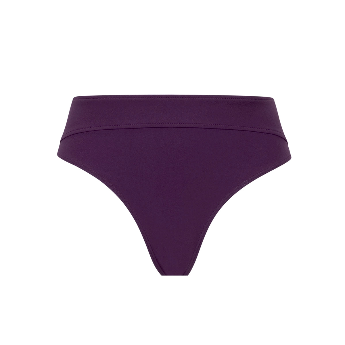 purple high-waisted bikini bottom on a white background