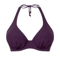 purple bikini top on a white background