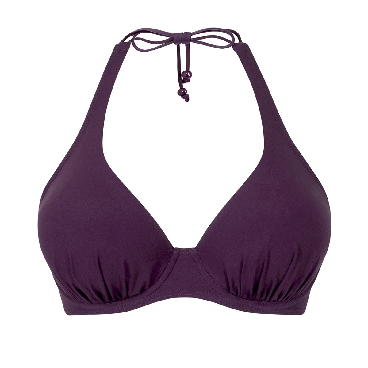 purple bikini top on a white background