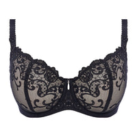 black lace balconette bra