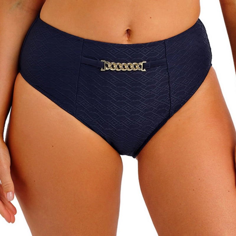 blue bikini bottom on a model