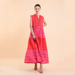 pink long summer dress