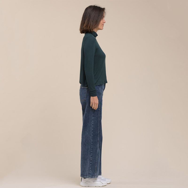 Uddin Turtle Neck Long Sleeve Top