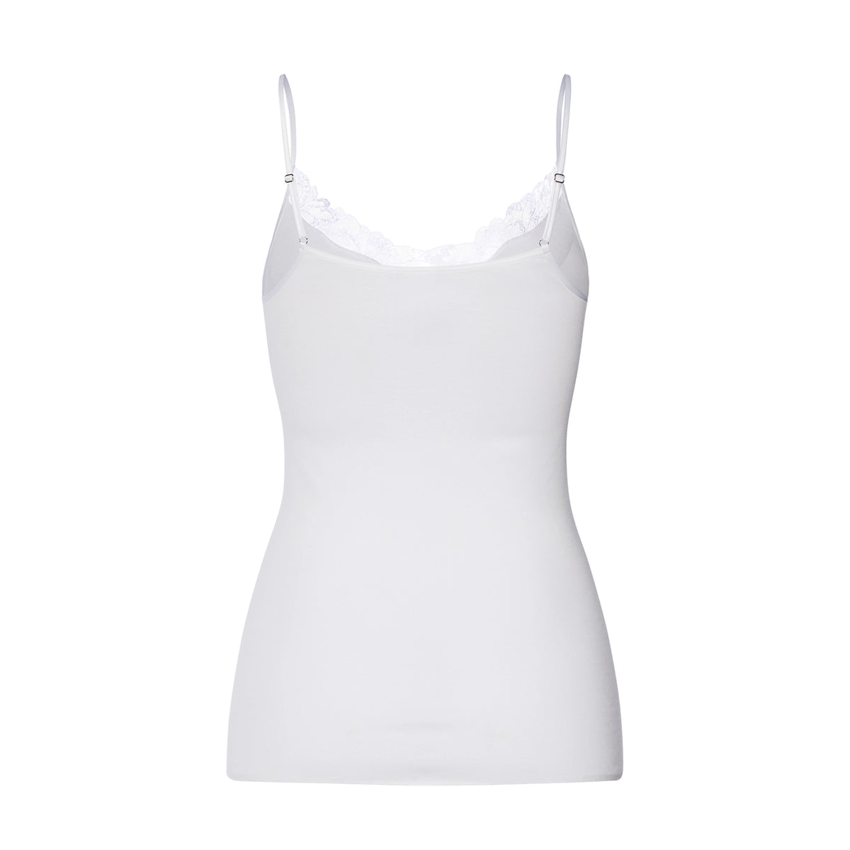 hanro white lace detail top