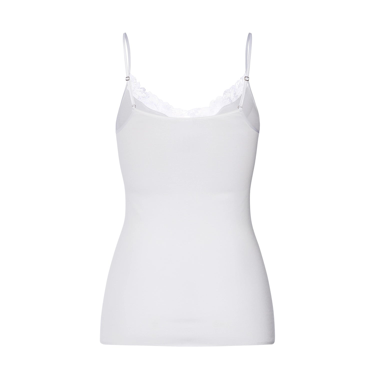 hanro white lace detail top