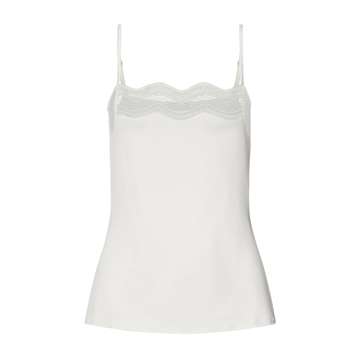hanro white spaghetti top