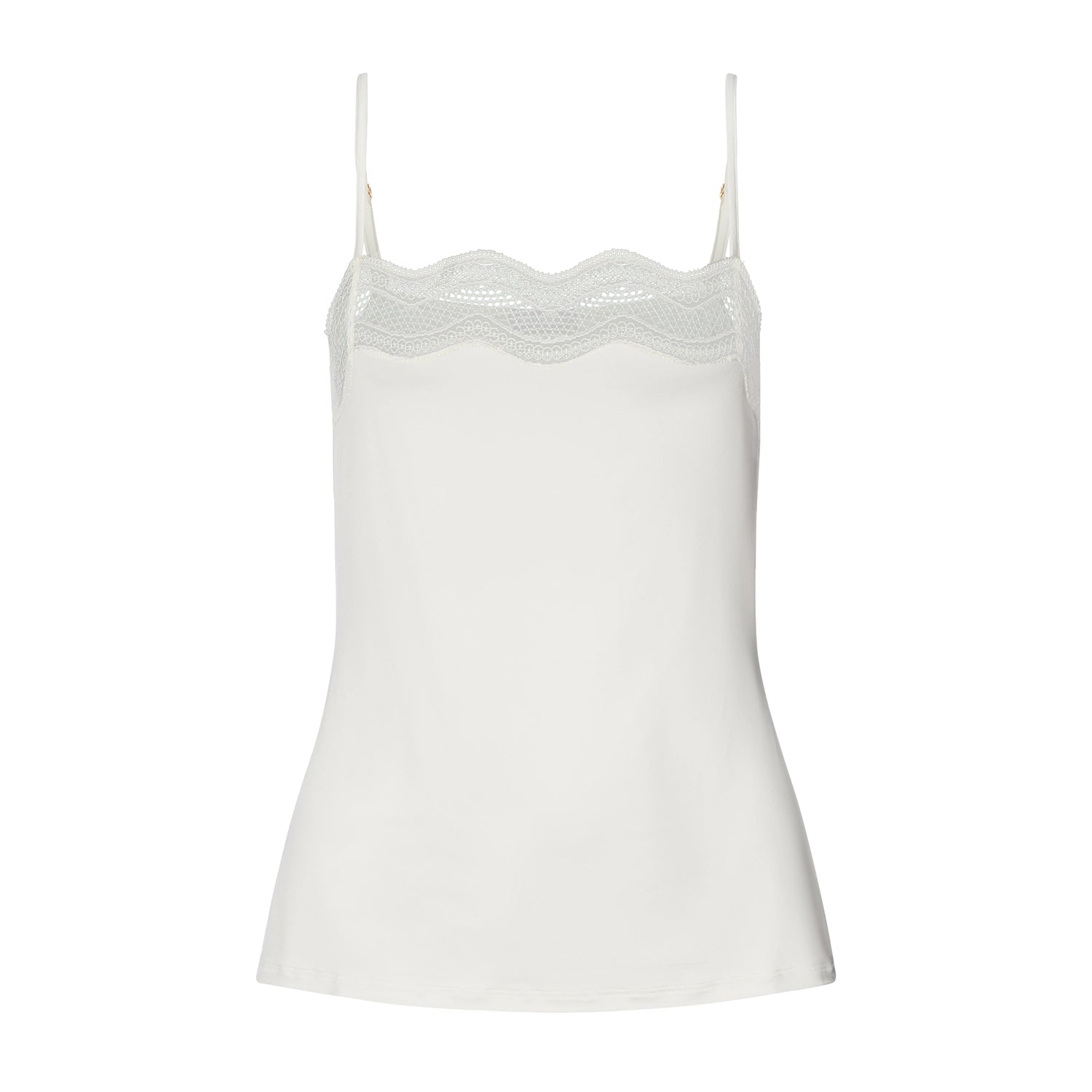 hanro white spaghetti top