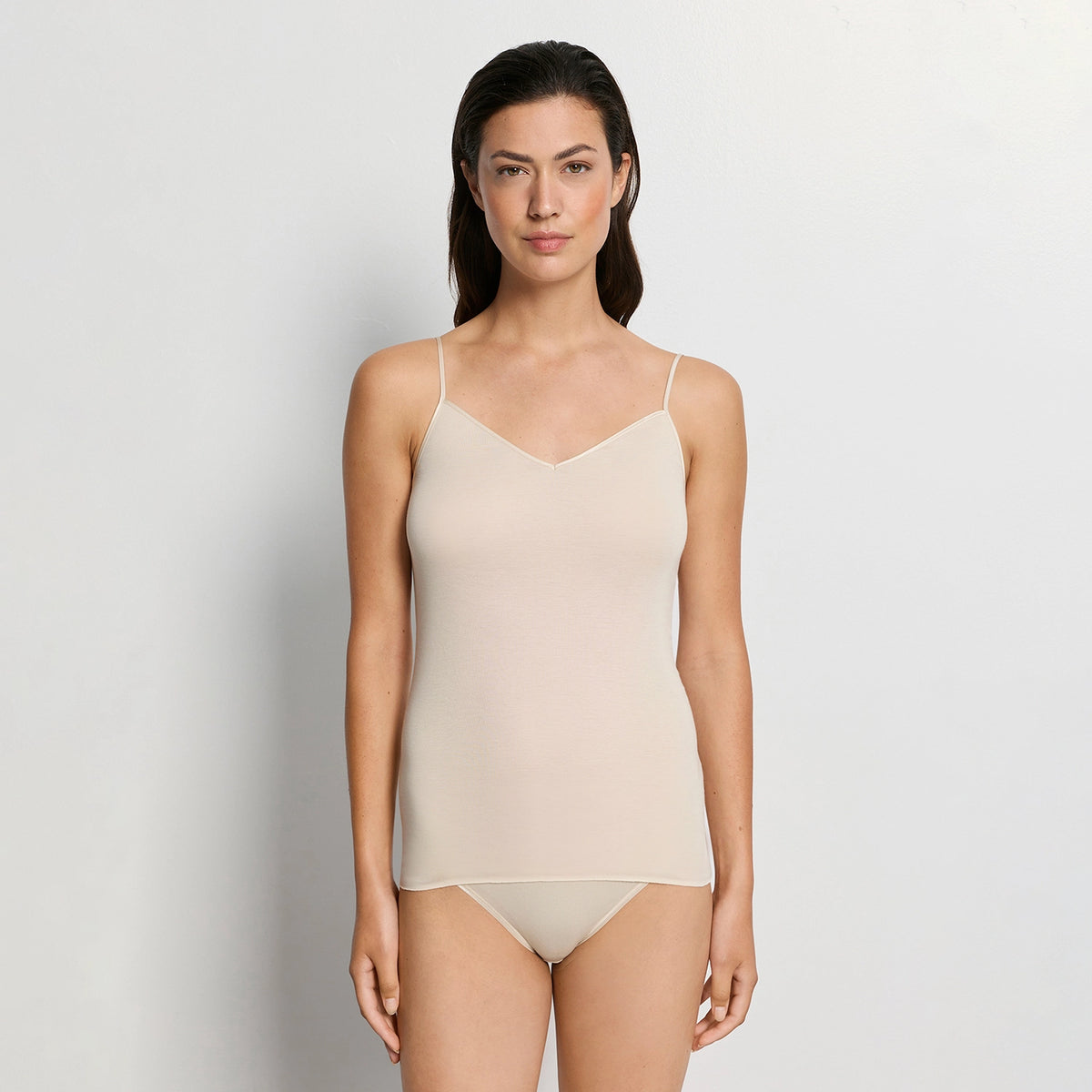 hanro nude cotton cami top