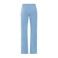 Light blue heathered lounge pants with an elastic waistband, shown from the back on a plain white background.