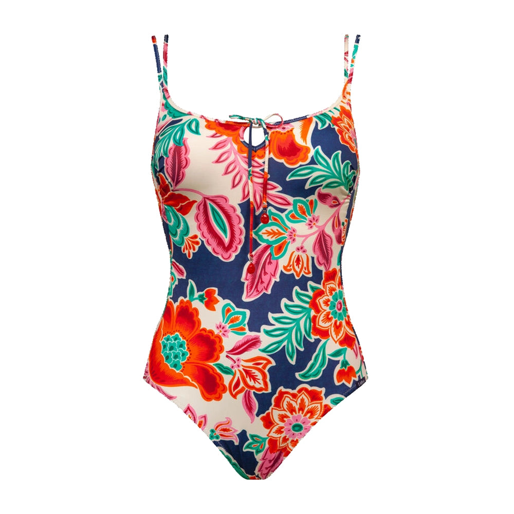 floral patterned swimsuit on a white background