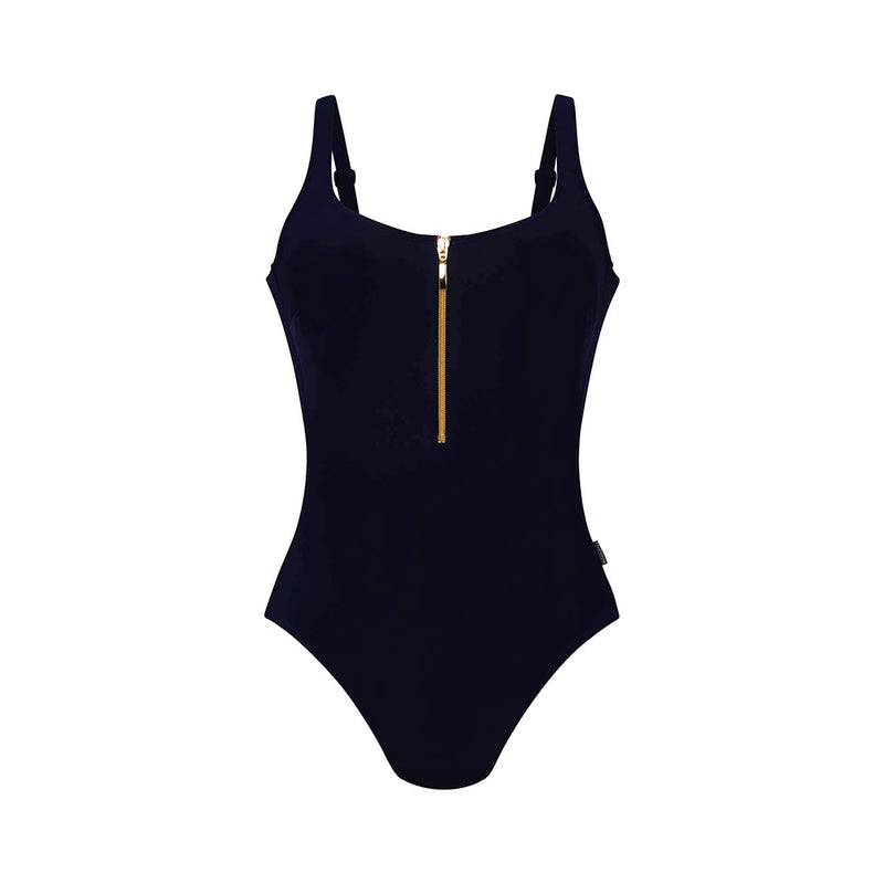 Elouise Dark Blue Zip Swimsuit