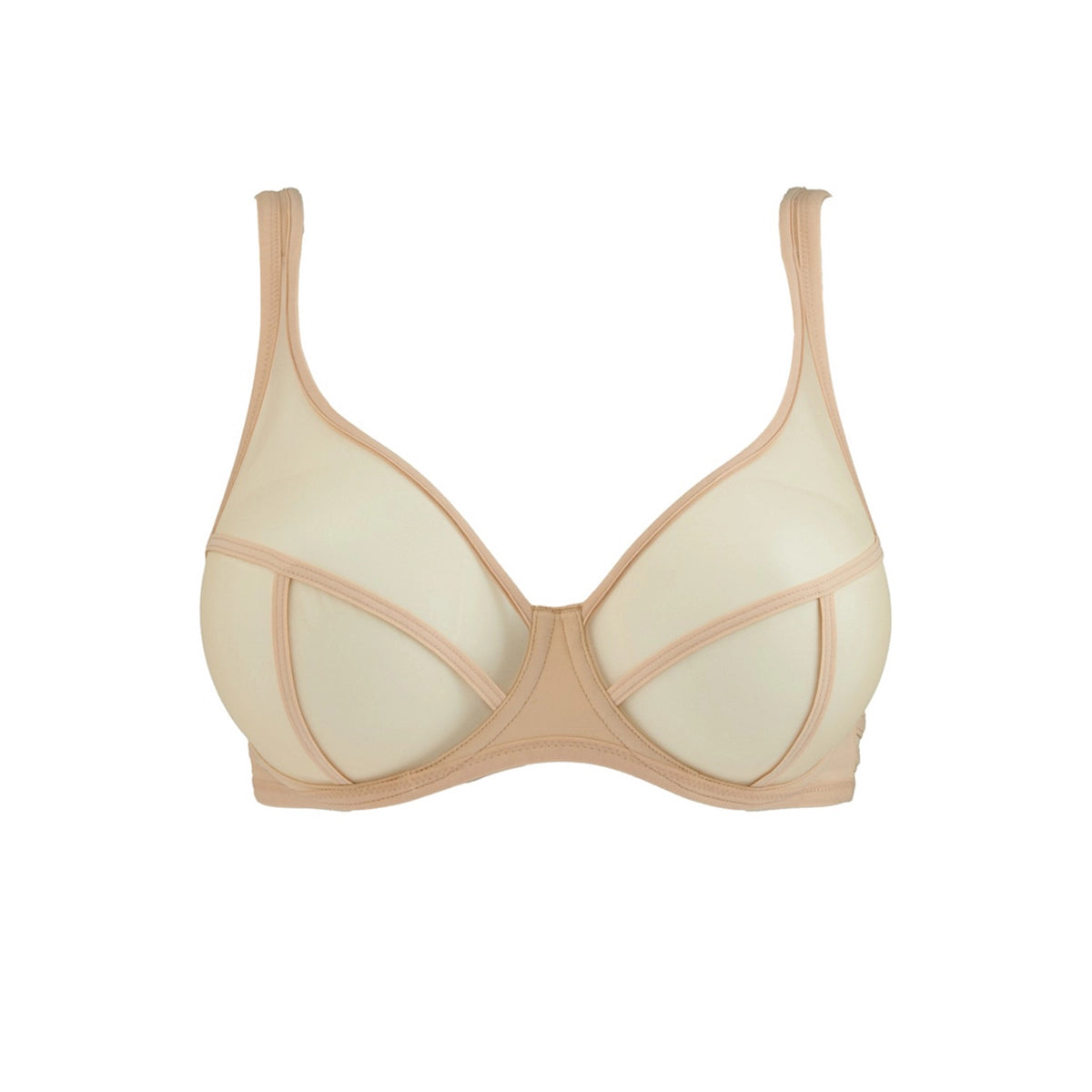 beige bra on a white background
