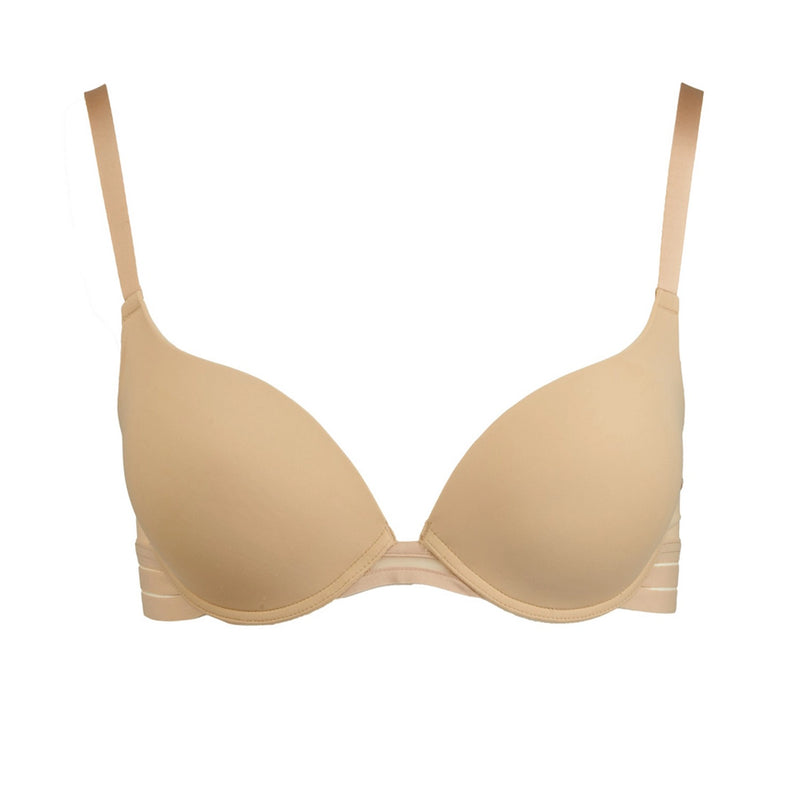 beige push up bra on a white background