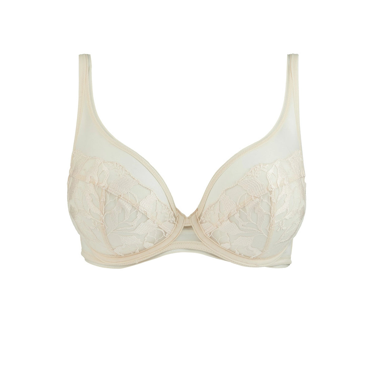 beige bra on a white background
