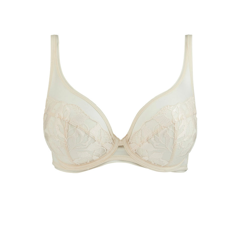 beige bra on a white background