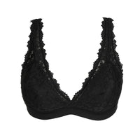 black lace bra on a white background