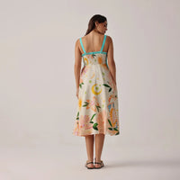 summer midi dress with placement print