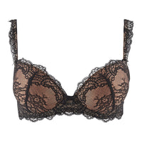 black lace bra on a white background