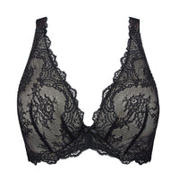 black lace bralette on a white background