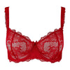aubade red lace half cup bra