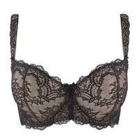 black lace bra on a white background