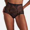 black lace underwear on a neutral background