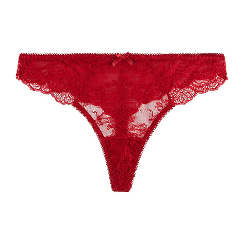 aubade red lace thong