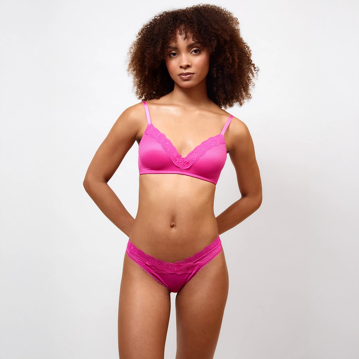 brooklyn pink lace lingerie set