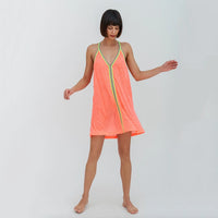 pitusa mini sundress in watermelon on model