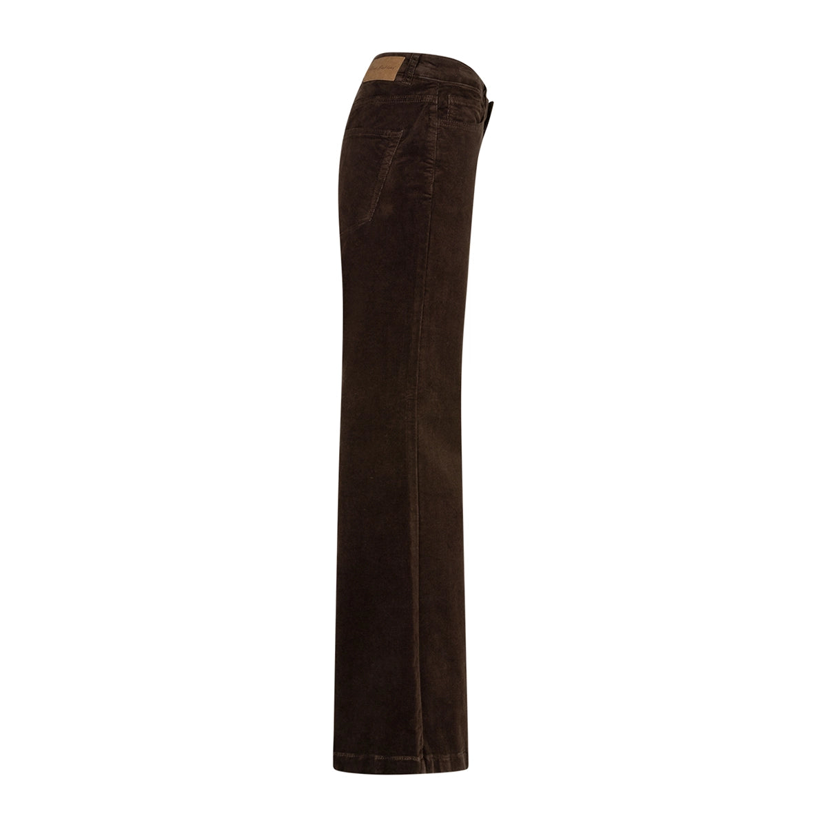 Brown Jeans shown from the side against a white background.