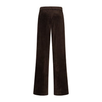 Dark brown wide-leg corduroy trousers shown from the back on a plain white background.