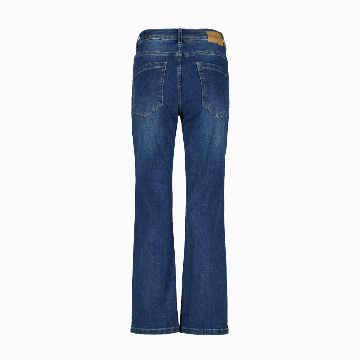 red button dark jeans