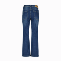 red button dark jeans
