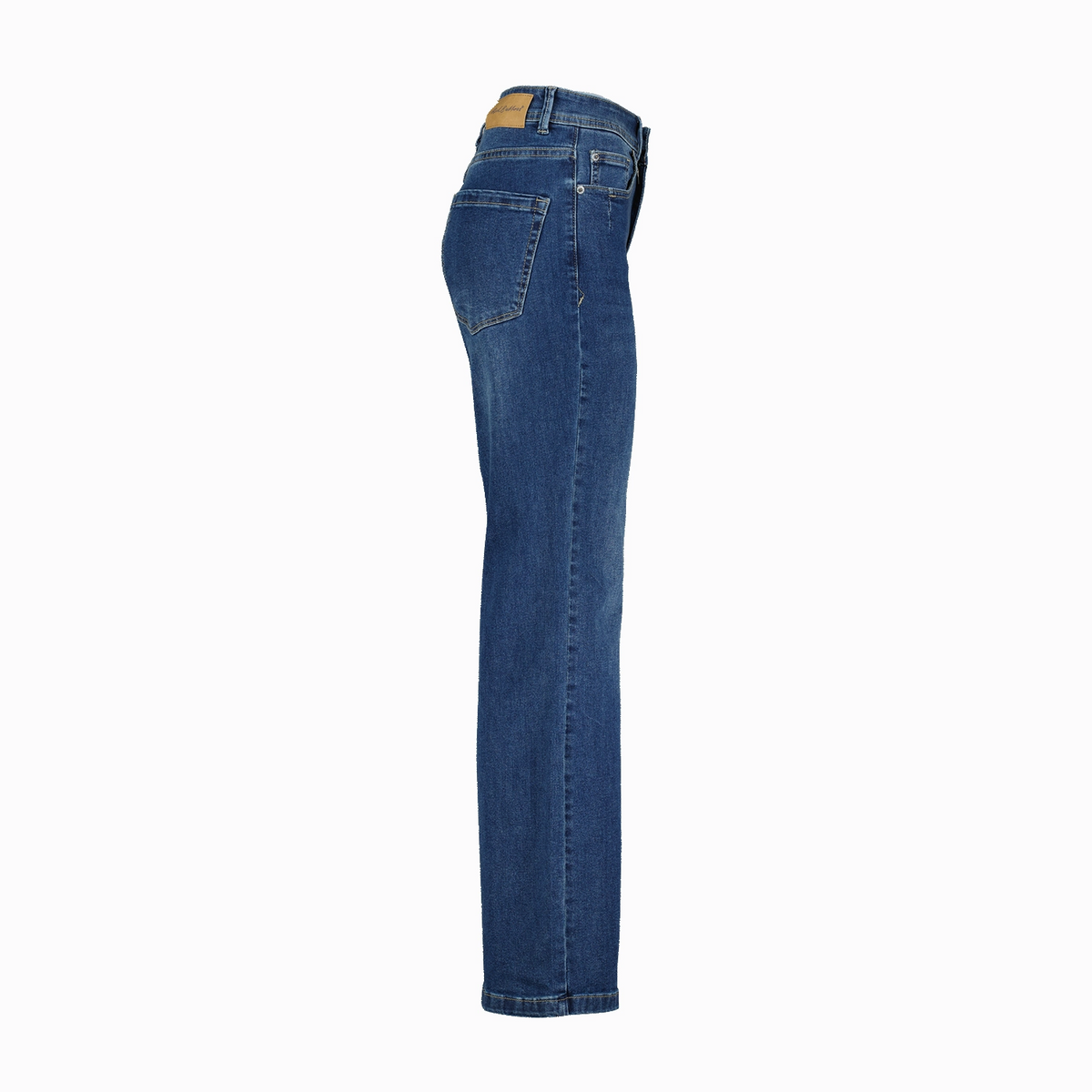 red button dark denim