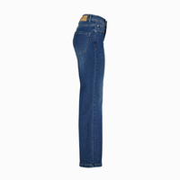 red button dark denim