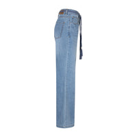 red button wide leg jeans