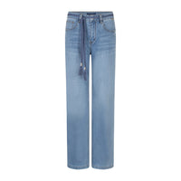 red button jeans with belt
