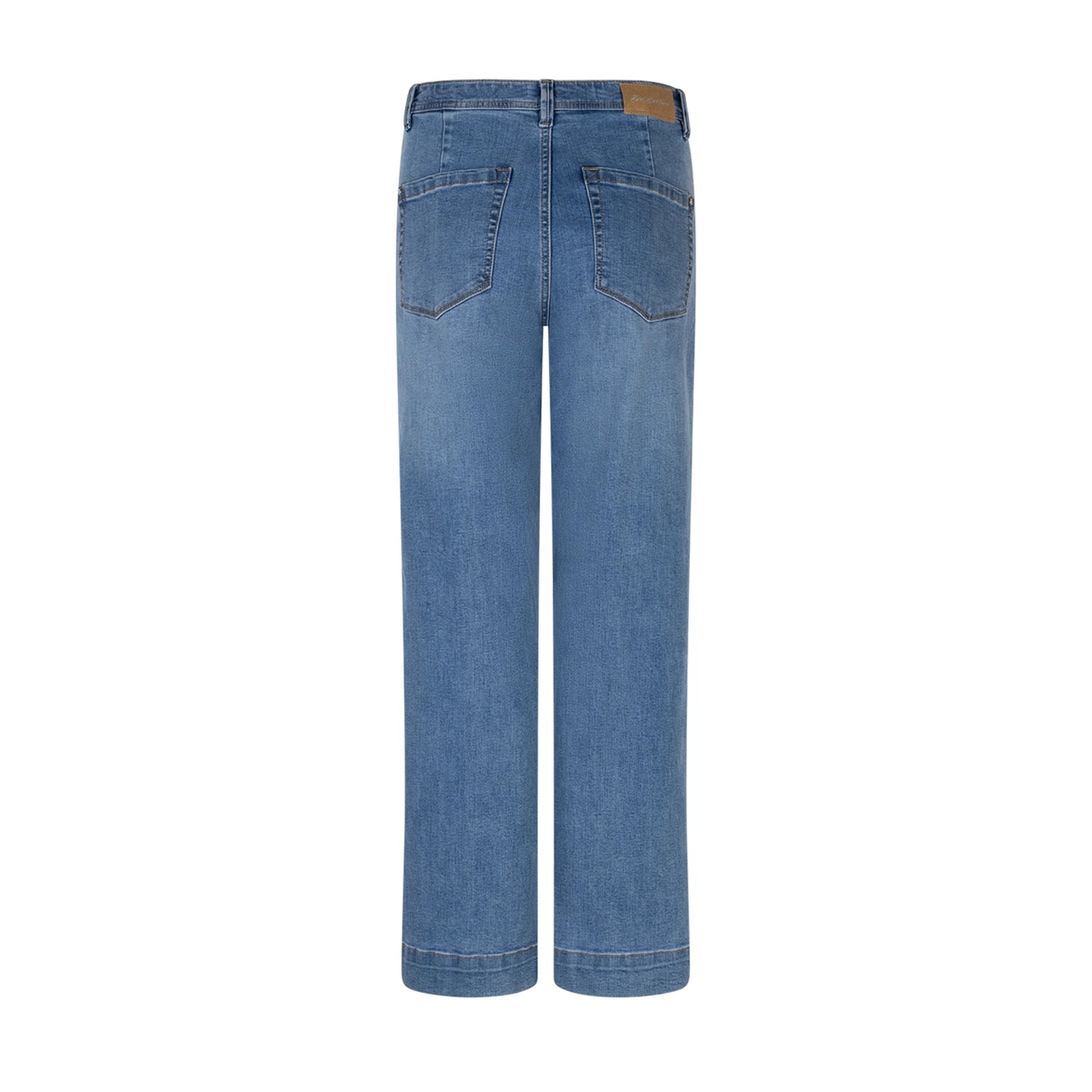 red button straight jeans