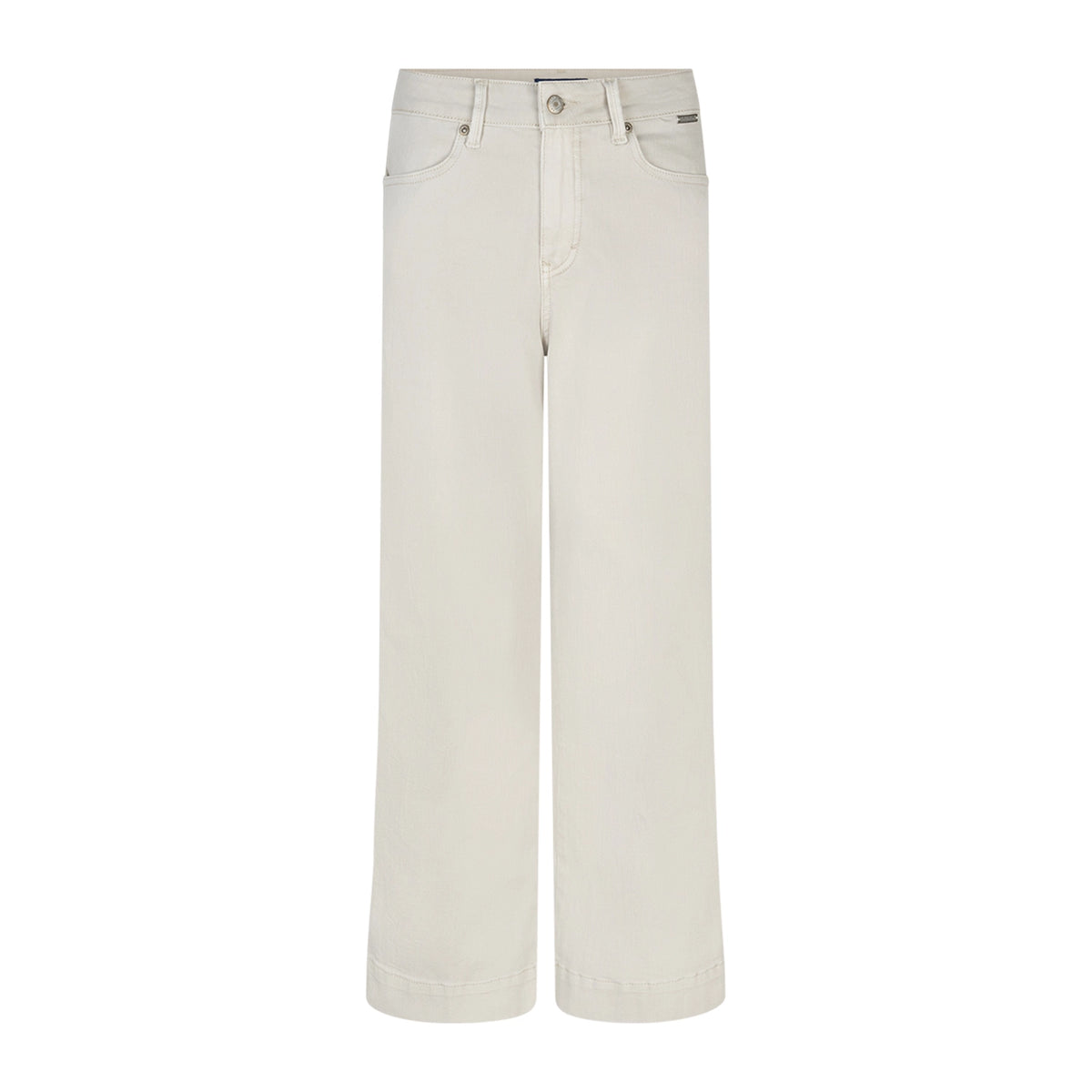 white wide-leg jeans on a white background