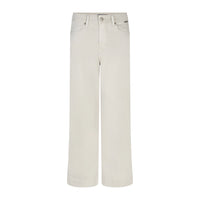 white wide-leg jeans on a white background
