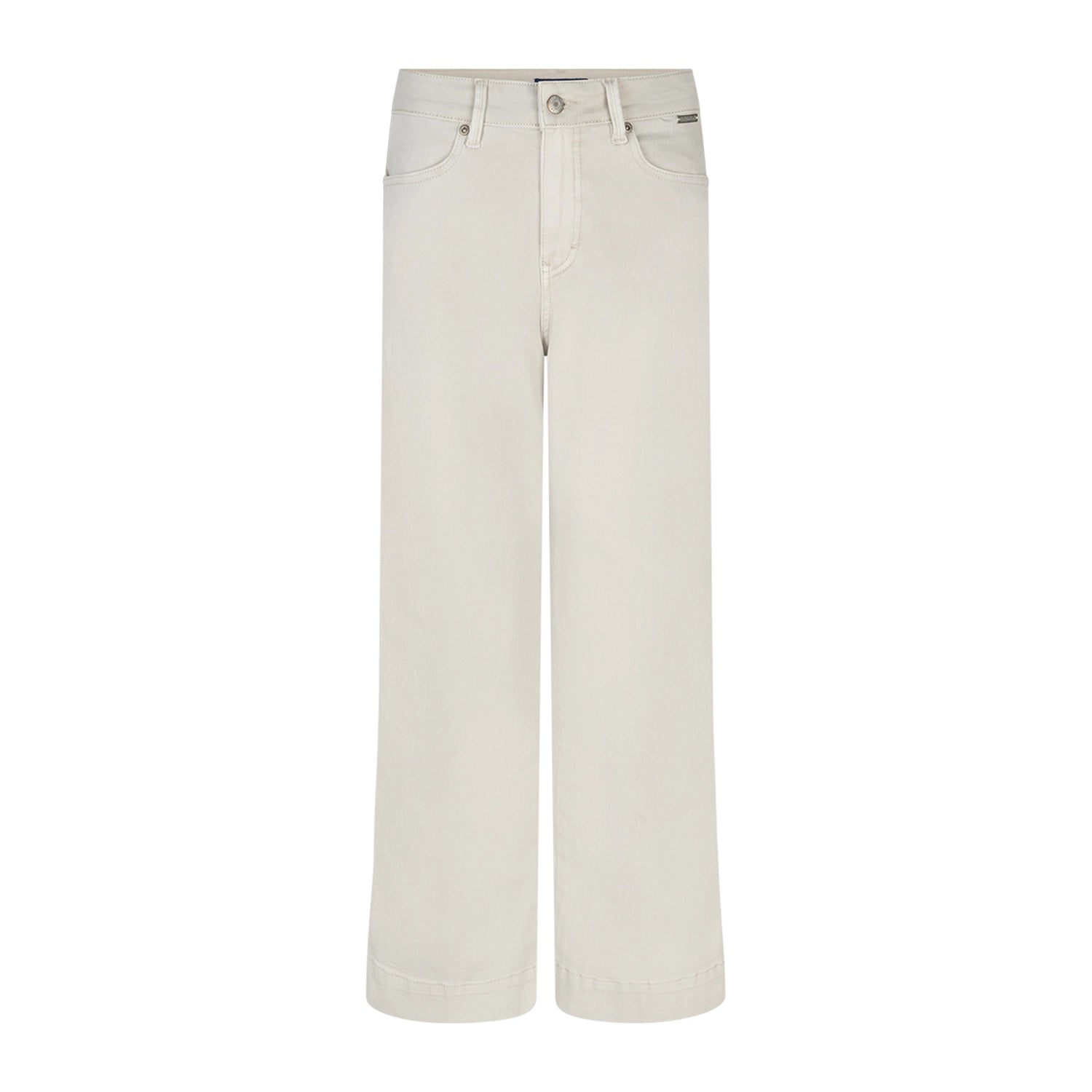white wide-leg jeans on a white background