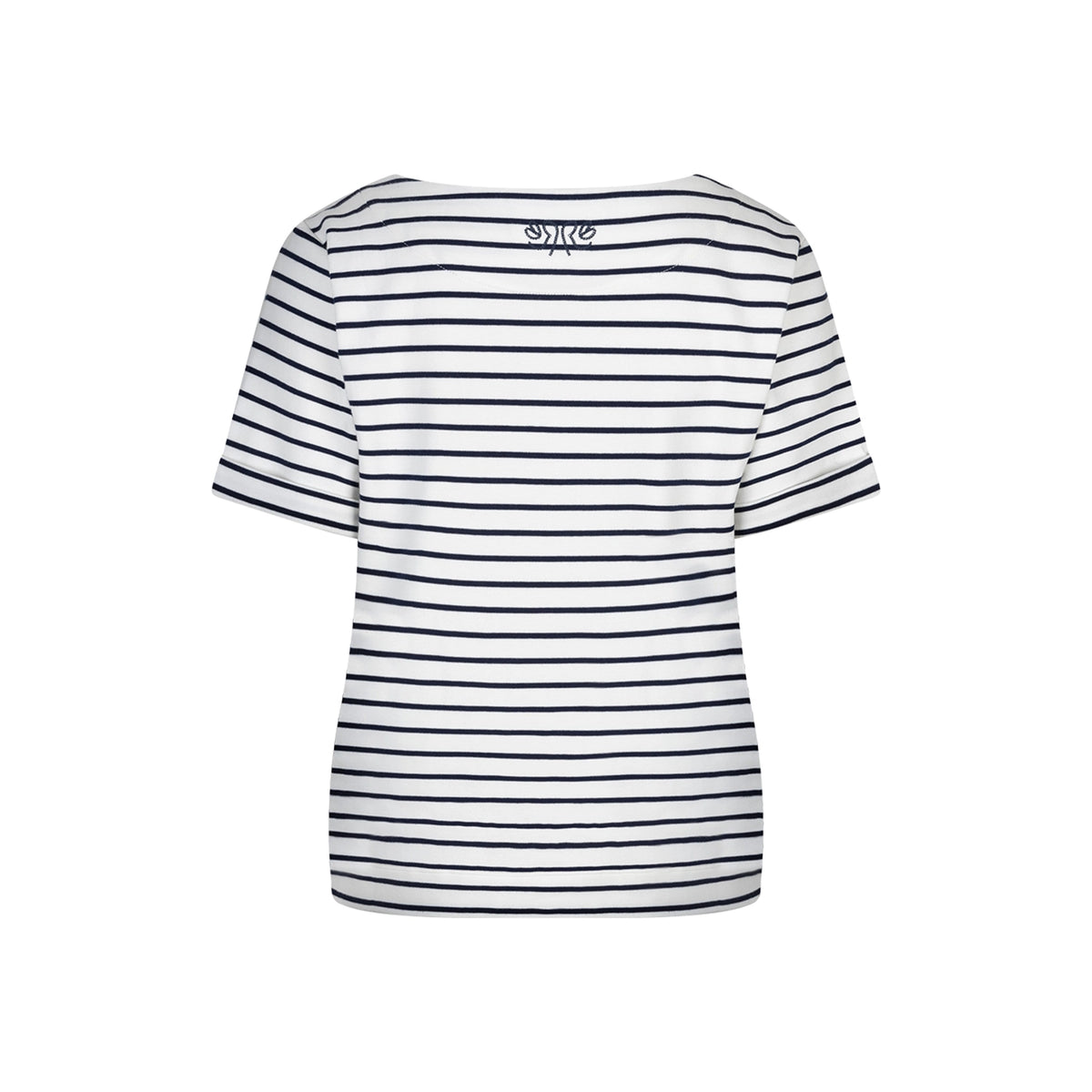 red button striped short sleeve t shirt