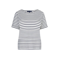 red button striped t shirt