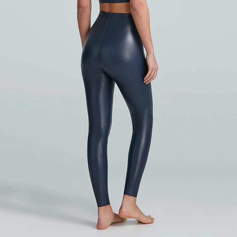 Faux Leather Navy Leggings